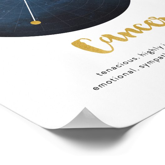 Sternzeichen für Krebs Poster (Ecke)