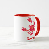 Sternzeichen für Skorpio in Rot und Korallen Tasse (VorderseiteRechts)