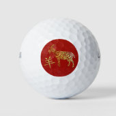 Sternzeichen für Ziege Chinesisches Horoskop Golfball (Vorderseite)