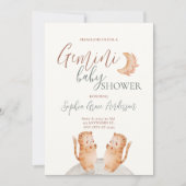 Sternzeichen: Gemini Babydusche Einladung (Vorderseite)