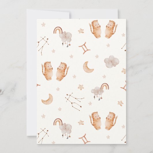 Sternzeichen: Gemini Babydusche Einladung (Rückseite)