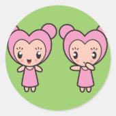 Sternzeichen - Gemini Runder Aufkleber (Vorderseite)