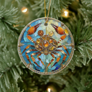 Sternzeichen - Krebs Keramik Ornament