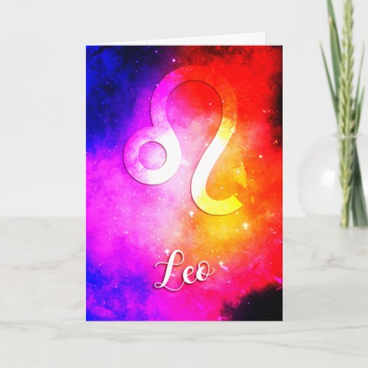Sternzeichen: Leo Candy Space Karte (Vorderseite)