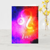 Sternzeichen: Leo Candy Space Karte (Gelbe Blume)
