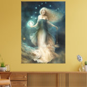 Sternzeichen Libra Goddess, Himmelssein, Zodiac Leinwanddruck (Insitu (Wohnzimmer))