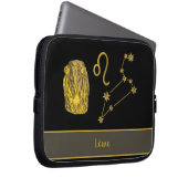 Sternzeichen Löwe 3D, gold - Laptopschutzhülle (Vorne Rechts)