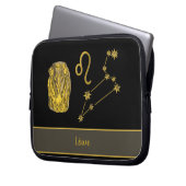 Sternzeichen Löwe 3D, gold - Laptopschutzhülle (Vorderseite Links)