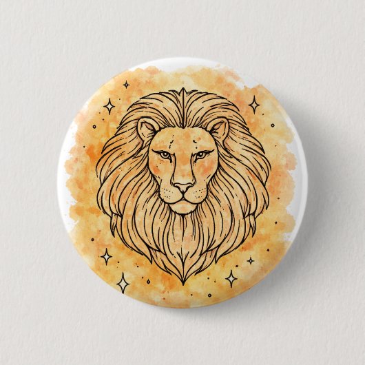 Sternzeichen Löwe Button (Vorderseite)