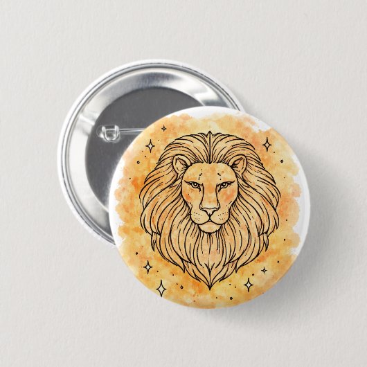 Sternzeichen Löwe Button (Vorne & Hinten)
