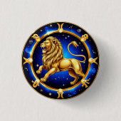 Sternzeichen Löwe Emblem Button (Vorderseite)