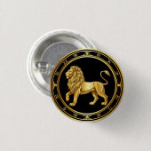 Sternzeichen Löwe Emblem Button (Vorne & Hinten)