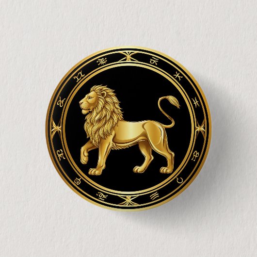 Sternzeichen Löwe Emblem Button (Vorderseite)