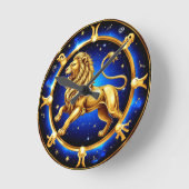Sternzeichen Löwe Emblem Runde Wanduhr (Winkel)