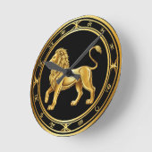 Sternzeichen Löwe Emblem Runde Wanduhr (Winkel)