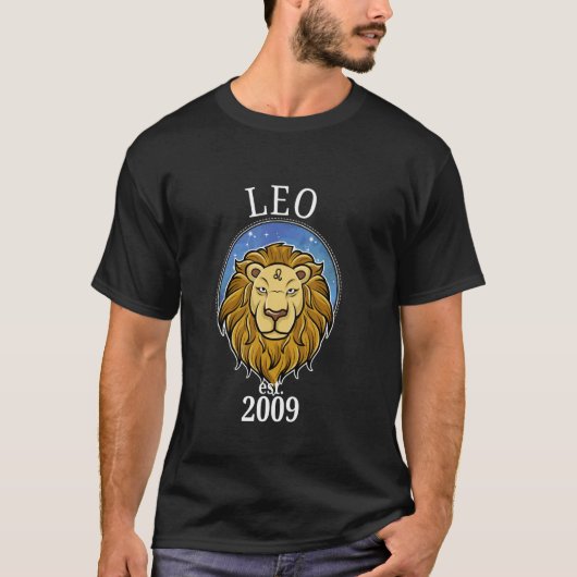 Sternzeichen Löwe geboren 2009 T-Shirt (Vorderseite)