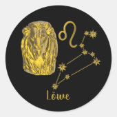 Sternzeichen Löwe - Runder Aufkleber (Vorderseite)
