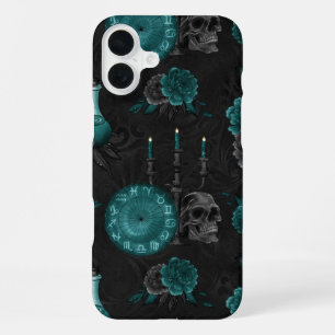 Sternzeichen Magie Dunkles Teal Grün Gothic Tote iPhone 16 Plus Hülle