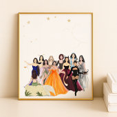 Sternzeichen, Modezeichnungen, Kunstwerke, Landsch Poster