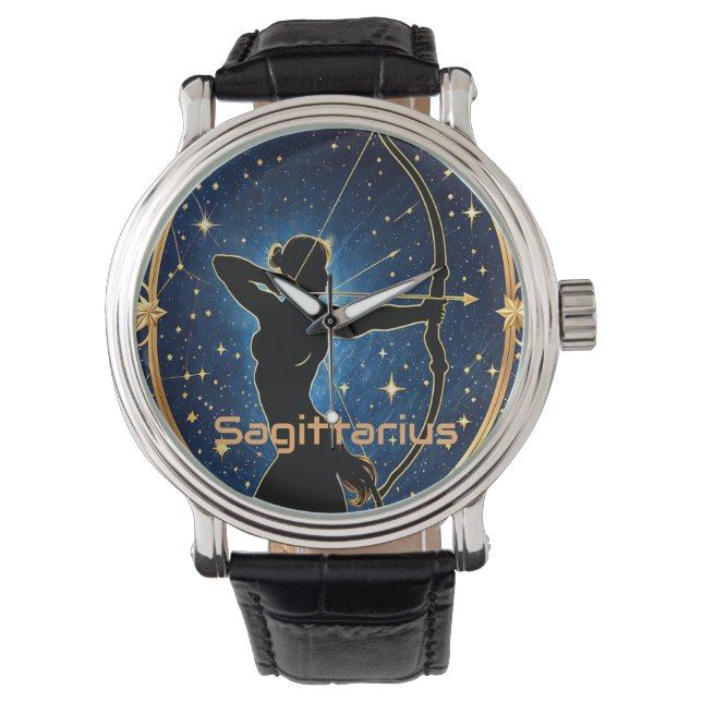 Sternzeichen Sagittarius Armbanduhr (Vorderseite)