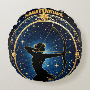 Sternzeichen Sagittarius Rundes Kissen