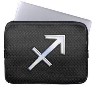 Sternzeichen Schütze auf schwarzer Schlangenhaut Laptopschutzhülle