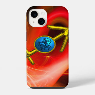 STERNZEICHEN SCHÜTZE,Rot Gelbe Fraktale Wirbel iPhone Hülle