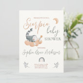 Sternzeichen: Scorpio Babydusche Einladung (Stehend Vorderseite)