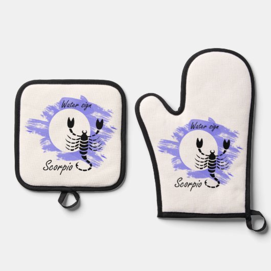 Sternzeichen - Skorpio Ofenhandschuh & Topflappen-Set (Vorderseite)