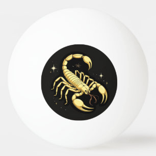 Sternzeichen Skorpion Design mit goldenem Skorpion Tischtennisball