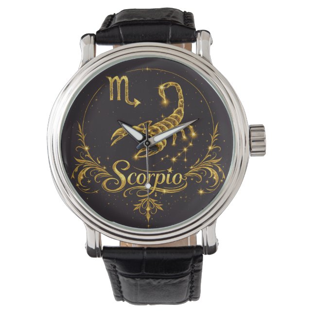 Sternzeichen Skorpion Horoskop Armbanduhr (Vorderseite)