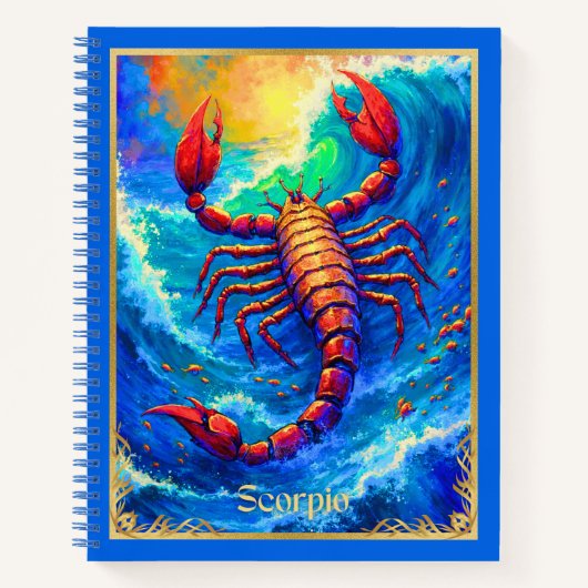 Sternzeichen Skorpion in Deep Waters Journal Notizblock (Vorderseite)