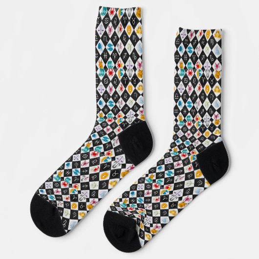 Sternzeichen-Sonnenzeichen-Astrologie-Kalender Thu Socken (Linkes Detail)