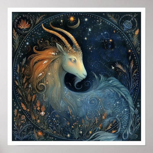 Sternzeichen Steinbock Astrologie Himmelszeichen Poster (Vorne)