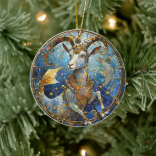 Sternzeichen - Steinbock der Meeresziege Keramik Ornament