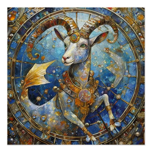 Sternzeichen - Steinbock der Meeresziege Poster (Vorderseite)