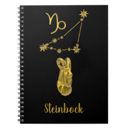 Sternzeichen Steinbock, gold -  Notizblock