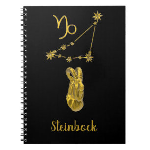 Sternzeichen Steinbock, gold - Notizblock