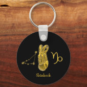 Sternzeichen Steinbock, gold - Schlüsselanhänger (Rückseite)