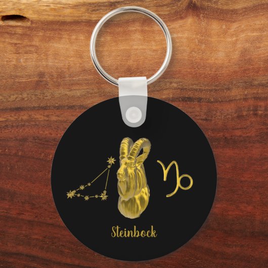 Sternzeichen Steinbock, gold - Schlüsselanhänger (Rückseite)