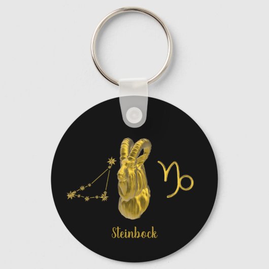 Sternzeichen Steinbock, gold - Schlüsselanhänger (Rückseite)