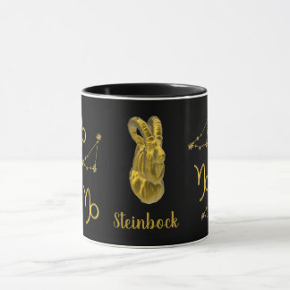 Sternzeichen Steinbock, gold -  Tasse