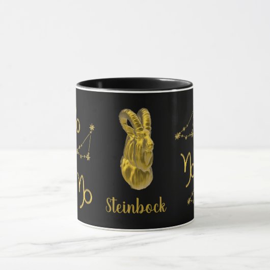 Sternzeichen Steinbock, gold - Tasse (Zentrum)