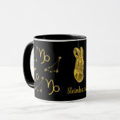 Sternzeichen Steinbock, gold - Tasse (Vorderseite Links)