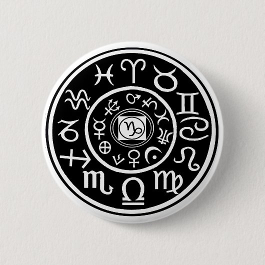 Sternzeichen - Steinbock Konstellation Button (Vorderseite)