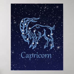 Sternzeichen Steinbock und Sternbild Poster