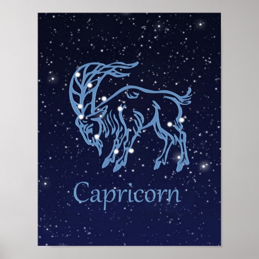 Sternzeichen Steinbock und Sternbild Poster (Vorne)