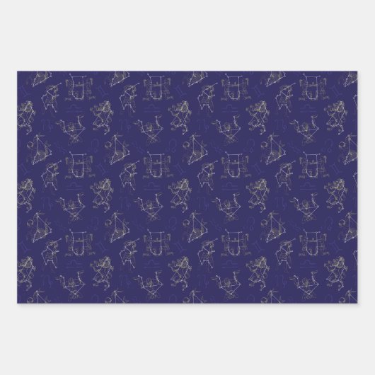 Sternzeichen, Sternbilder Geschenkpapier Set (Vorderseite 2)