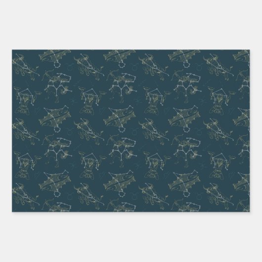 Sternzeichen, Sternbilder Geschenkpapier Set (Vorderseite)