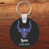 Sternzeichen Stier als Stierkopf mit Weltraum Schlüsselanhänger (Vorderseite)